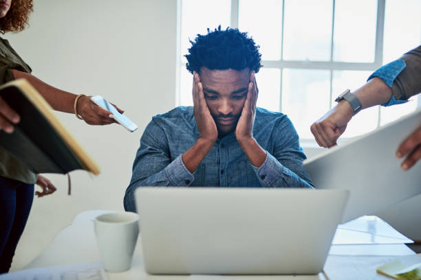 istock The demands of work are bringing him down 654187072