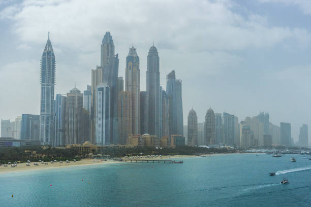 istock Dubai Marina aerial view in Dubai, UAE 654203076