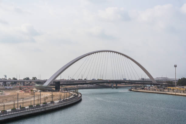 istock Dubai Water Canal pedestrian arch bridge, UAE 654203168