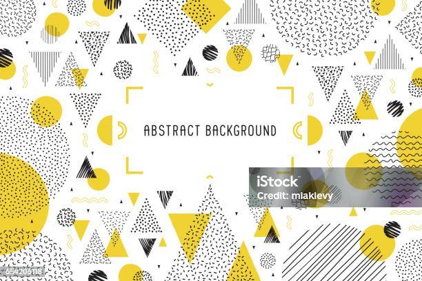 Geometric Background Banner Stock Illustration - Download Image Now - Backgrounds, Doodle, Triangle Shape