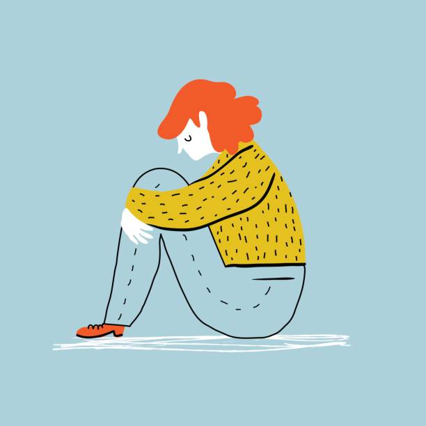 ilustrações de stock, clip art, desenhos animados e ícones de sad girl - depressão tristeza ilustrações