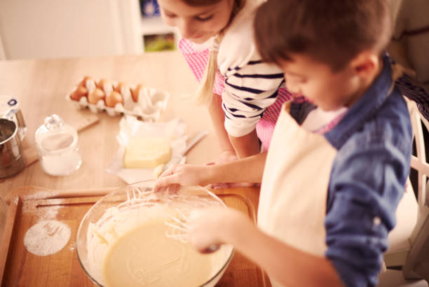 istock Homemade pastry made by children 654206976