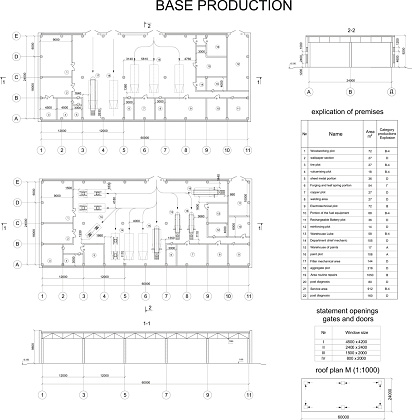 Manufactoring Building Drawing Drawing Of An Industrial Building Stock Illustration - Download Image ...