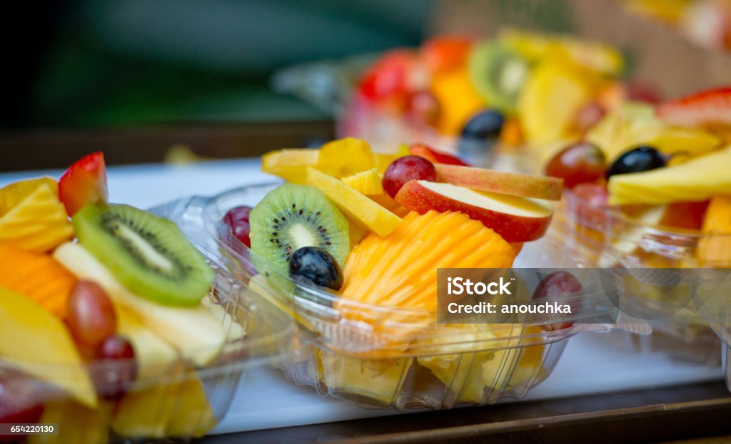 Ready to eat fresh tropical food salad, Hawaii, USA Fruit Stock Photo