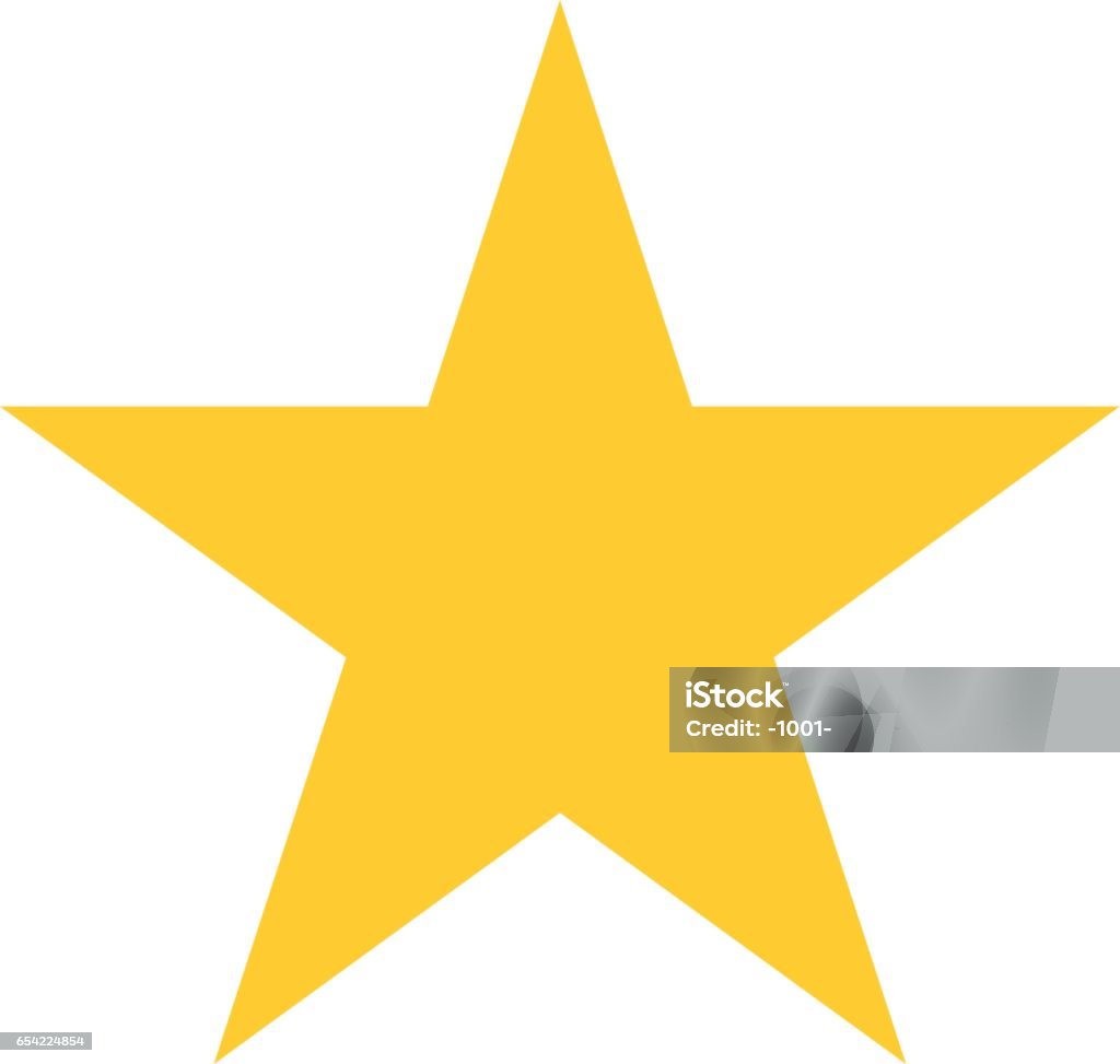 Star icon favorite sign bookmark button flat style Flat star icon favorite sign bookmark yellow button. Quick and easy recolorable shape isolated from background. Vector illustration a graphic element for web internet design Star Shape stock vector