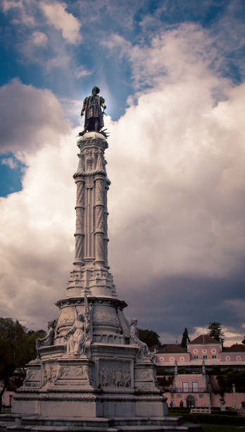 istock male statue on a tower lisbon 654228782