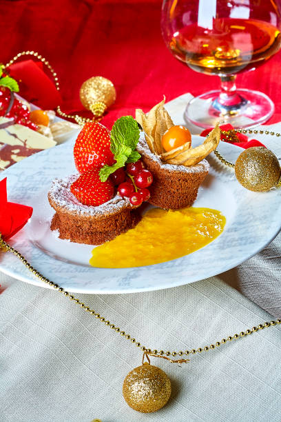 istock Cupcake with fresh fresh berries decoration on the table 654231490