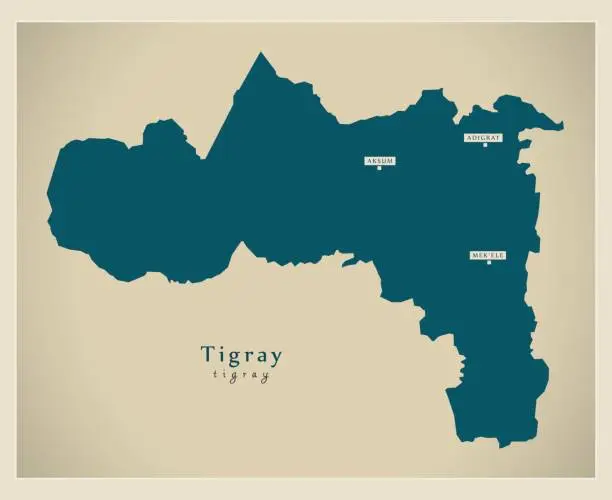 Vector illustration of Modern Map - Tigray ET