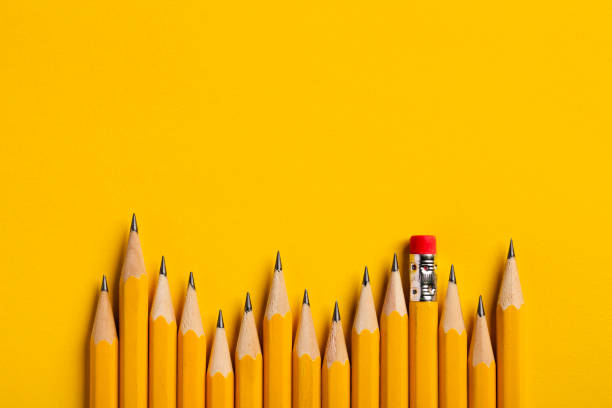 Yellow Pencils on yellow paper