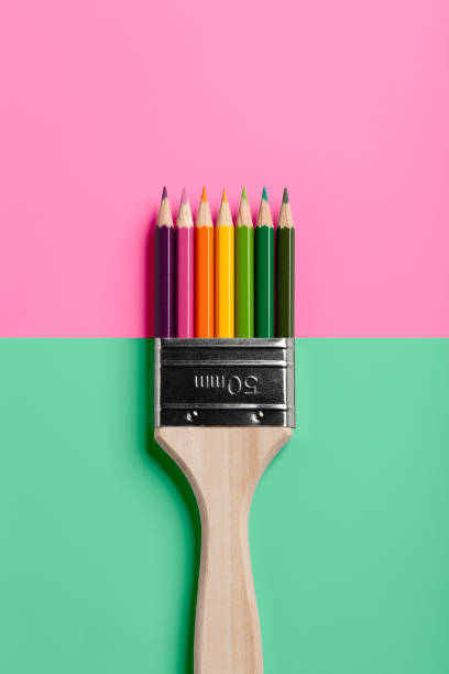 Colored Pencil Paint Brush - Pink Green