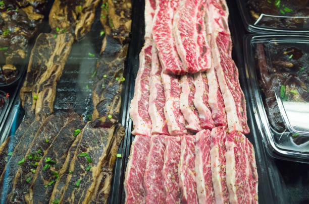 istock Raw meat on sale in 654239564