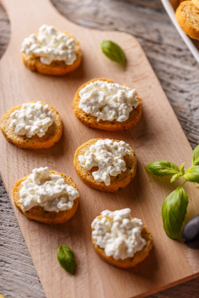 istock Bruschetta sandwich with cottage cheese 654245388