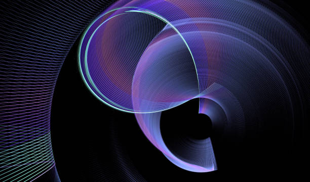 istock Abstract illustration of a fractal spiral pattern on black background 654248522