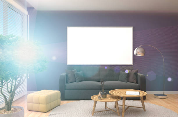 istock mock up poster frame in interior background. 3D Illustration 654252120