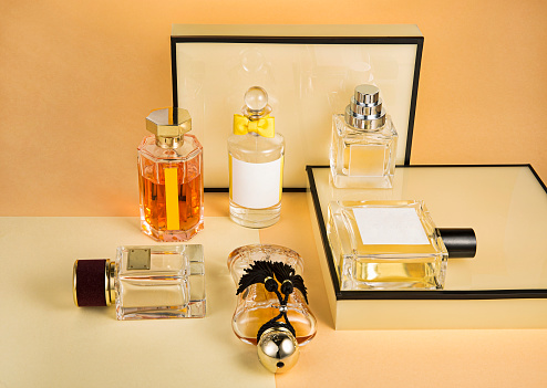 Set of luxury perfume bottles