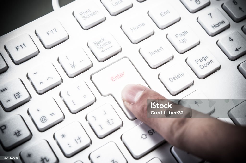 Keyboard Click Image Human Computer Keyboard Clicks Stock Photo - Download Image Now - Close ...