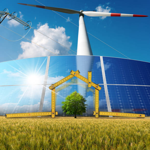 istock Project of Ecological House with Renewable Energy 654279660