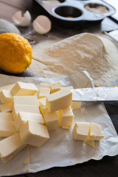 istock Ingredients for the dough and baking. The process of making cakes for a cake Napoleon 654281148