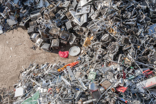 istock Heaps of Sorted Material in a Recycling Facility 654293494