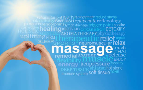 nuage de mot massage l’amour - reflexology massaging recovery sport photos et images de collection