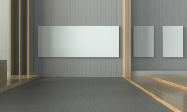 istock Gallery exhibition and picture frame contemporary Room Simple wall 654294338