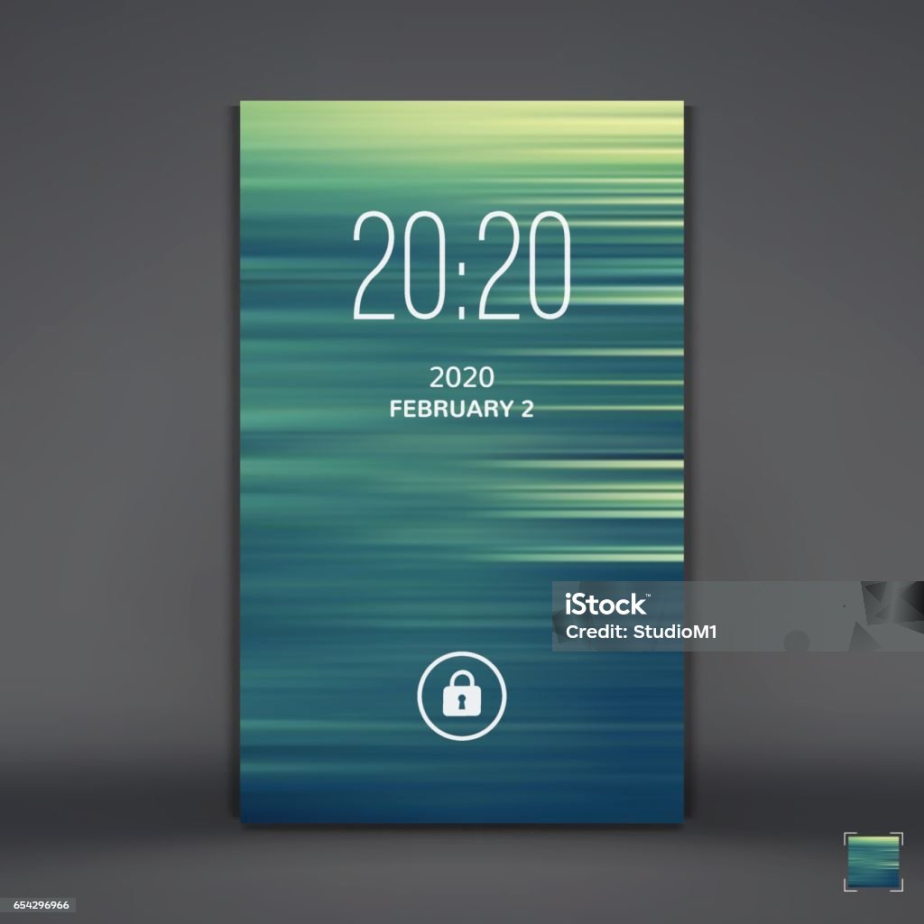 Android Lock Screen Vector Modern Lock Screen For Mobile Apps Mobile Wallpaper Stock Illustration ...