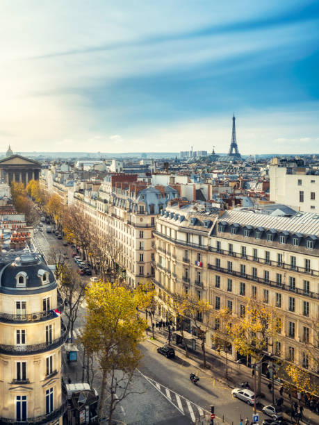 istock Paris rooftops. La Madeleine and Eiffel Tower, Paris, France 654302436