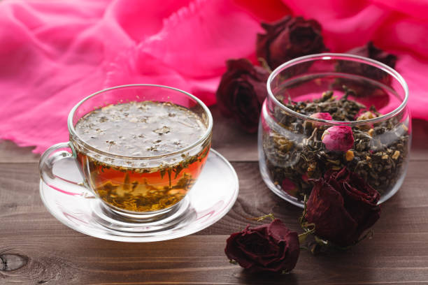 istock Healing tea with herbs and rode hip 654318094