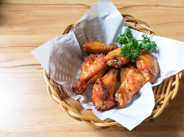 Fried chicken wings stock photo