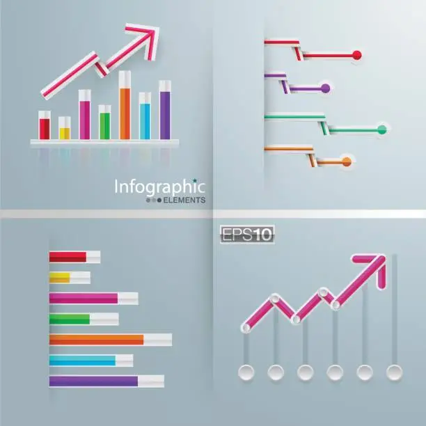 Vector illustration of set of infographics charts