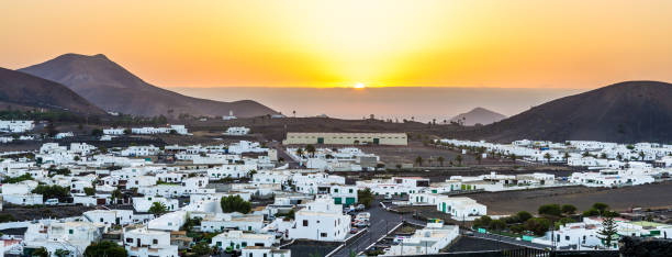 Sunset in Yaiza, Lanzarote (Canary islands). Spain