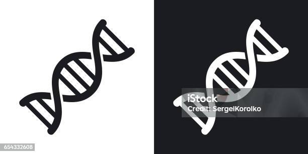 Vector Dna Icon Twotone Version On Black And White Background Stock Illustration - Download Image Now