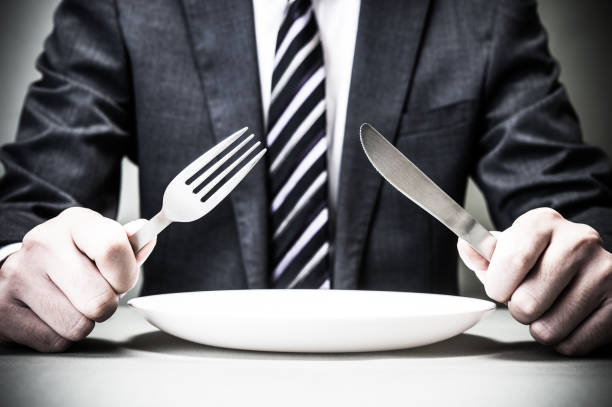 istock Japanese have a knife and fork in hand 654332618