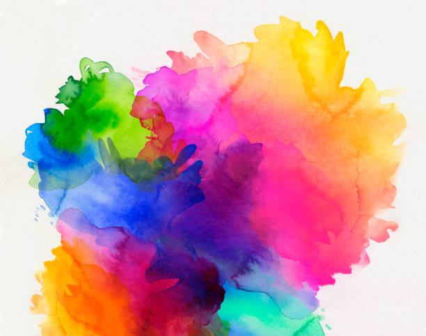 istock rainbow colored watercolor paints and textures on white 654350390