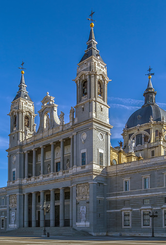Santa Maria la Real de La Almudena is the Catholic cathedral in Madrid, Spain.