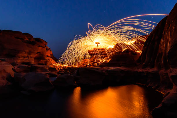 istock Swirl lights by steel wool 654364374