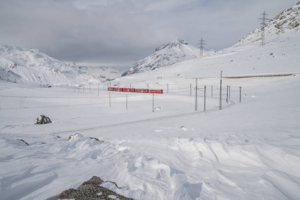 istock Bernina Express, winter, Switzerland 654364490