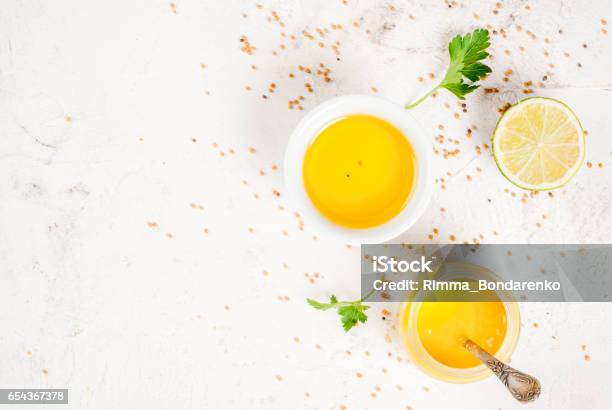 Ingredients For Spring Salad Dressings Stock Photo - Download Image Now - Vinaigrette Dressing, Sauce, Lemon - Fruit