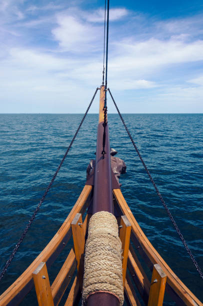 istock View to the sea from front mast 654379022