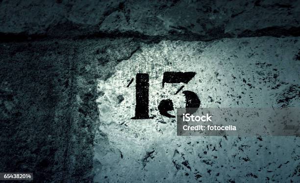 Number Thirteen Wall Stock Photo - Download Image Now - Luck, Number 13, Architecture