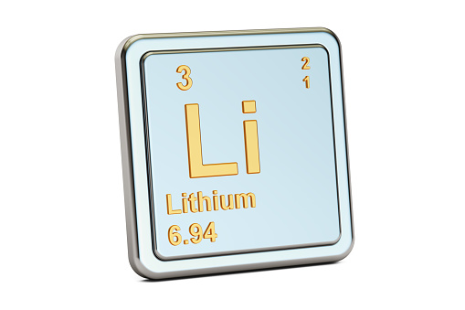 Li Element Examples Lithium Li Chemical Element Sign 3d Rendering Isolated On White ...
