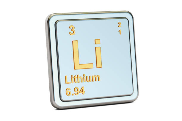 Lithium Li, chemical element sign. 3D rendering isolated on white background vector art illustration