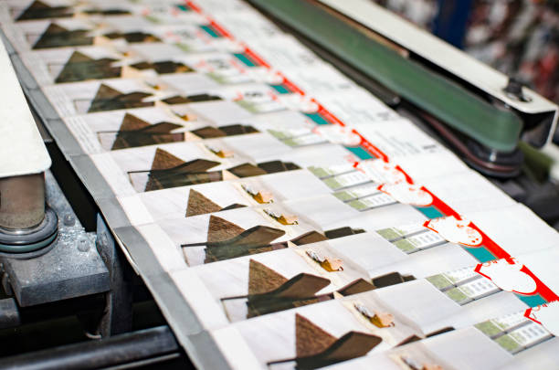 istock Close up of an offset printing machine during production 654404674