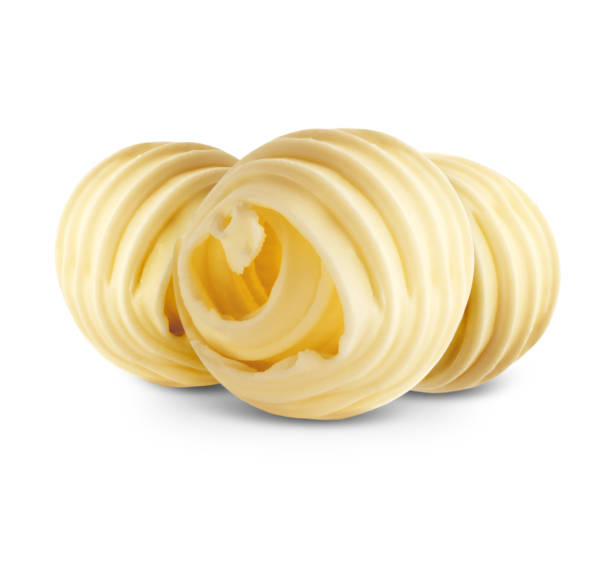 istock Butter curls isolated on white background 654404916
