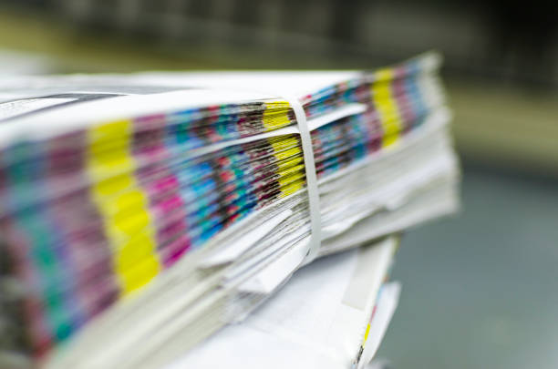 barre di riferimento a colori della carta da stampa in tipografia - lithograhic foto e immagini stock