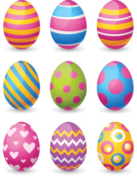 пасхальные яйца - easter egg illustrations stock illustrations