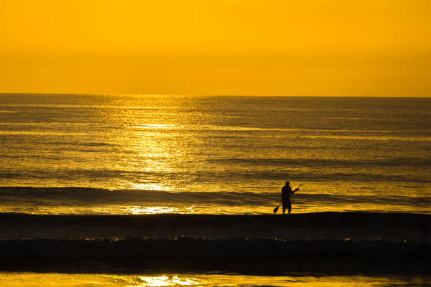 istock Man Paddle Surfing at Sunrise 654410734