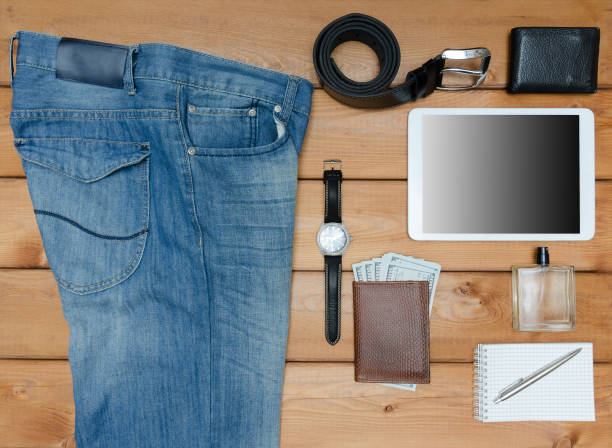 istock Men casual outfits and accessories 654414710