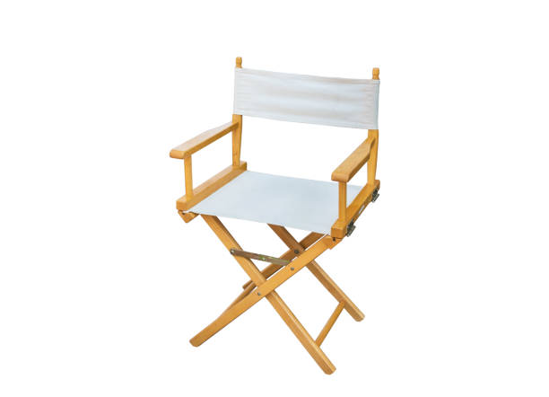 istock White Directors Chair isolated on white background with clipping path 654428858