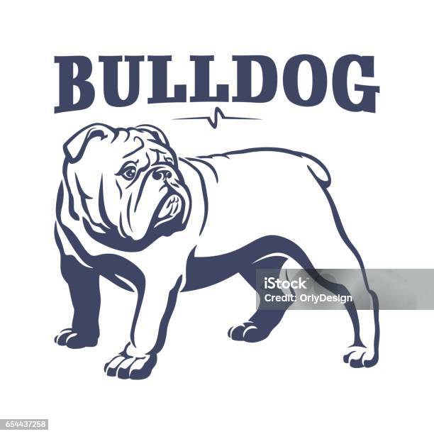 British Bulldog Mascot Emblem Illustration Stock Illustration - Download Image Now - Bulldog, English Bulldog, Vector
